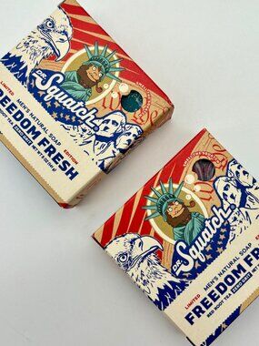Dr. Squatch Men's FREEDOM FRESH Soap Bars (x2) American Patriotic 4th of July